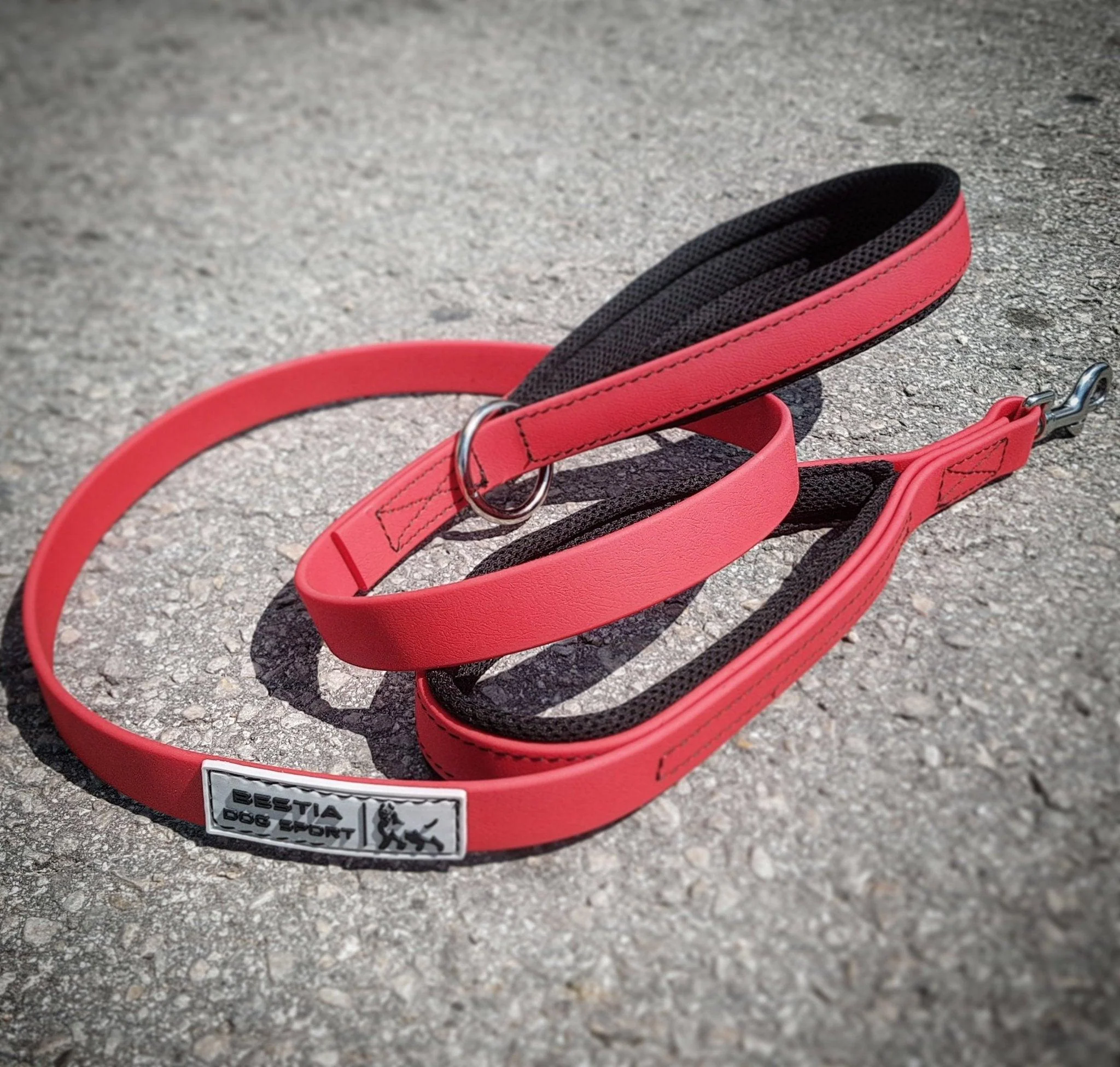 BESTIA DOG SPORT dual handle leash Red - Image 3