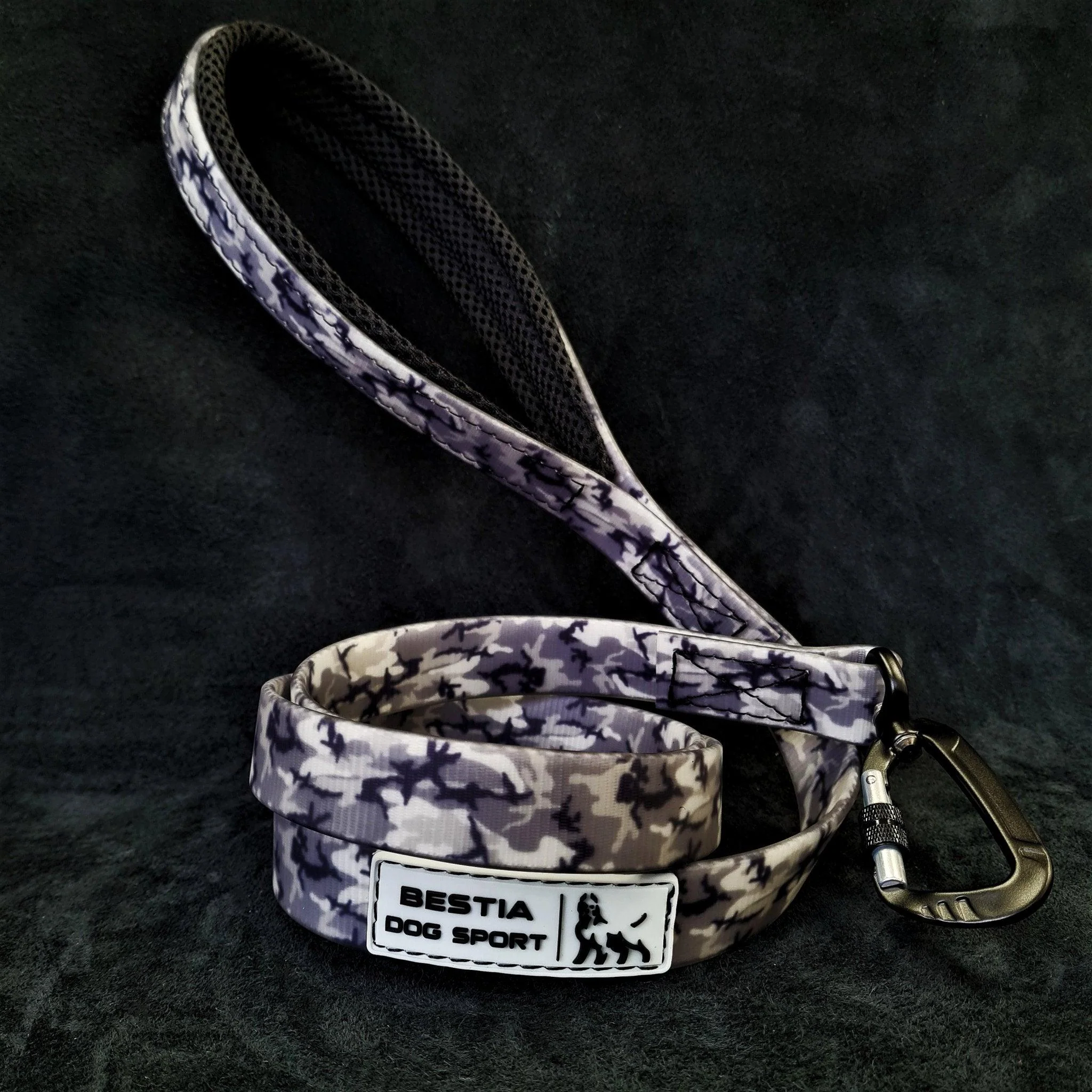 Bestia Dog Sport Tactical Leash Grey Camo - Image 2